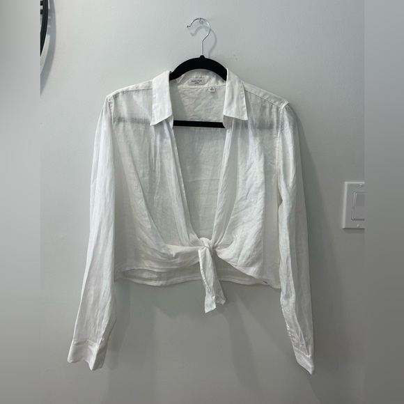 Babaton Aritzia Connection Linen Blouse White - Picture 4 of 6